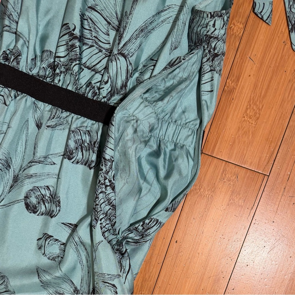 Anthropologie Leifsdottir Iskaldur Blue Floral Silk Dress Size 6 - Picture 4 of 14